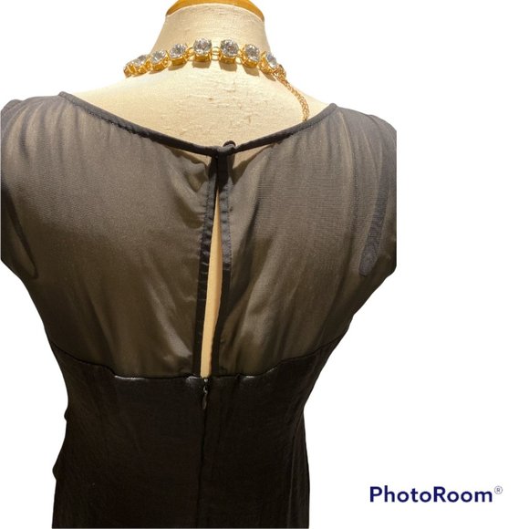 (8) LAURA 🇨🇦 Dress NWT Size 8 Sheer Bodice Tiered Shimmer Chiffon Beaded - Picture 7 of 9